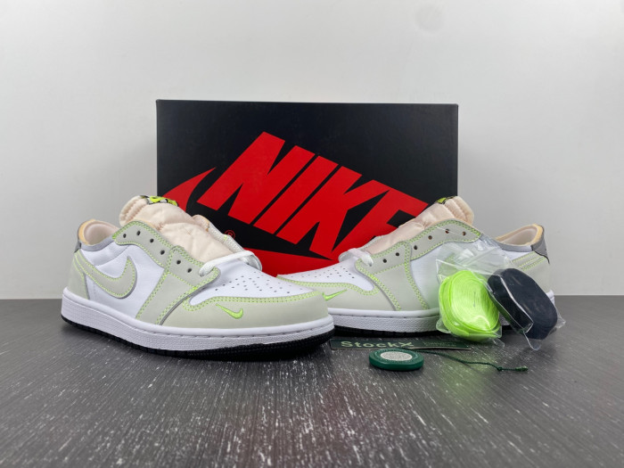 Jordan 1 Retro Low White Ghost Green Black DM7837-103