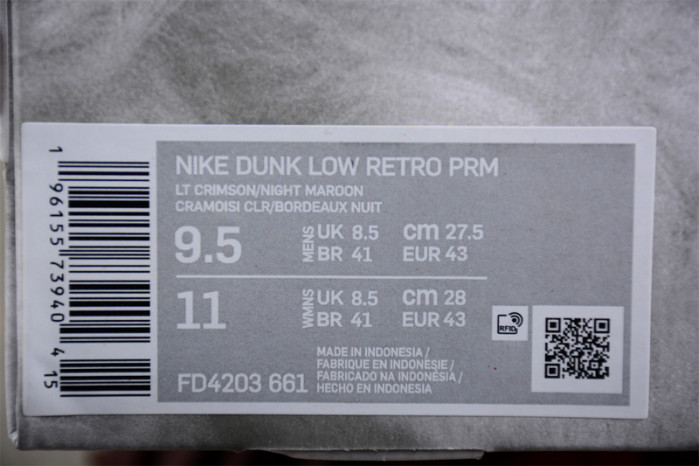 Nike Dunk Low Retro PRM Year of the Rabbit Light Crimson (2023) FD4203-661