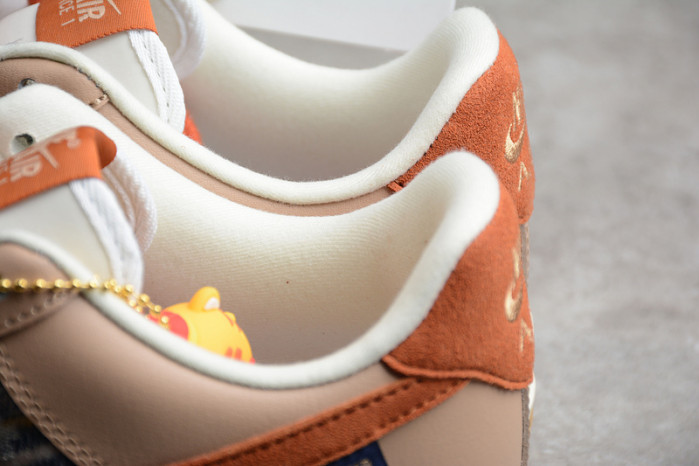 Nike Air Force 1 07 ESS White Brown Metallic Gold CW2288-686