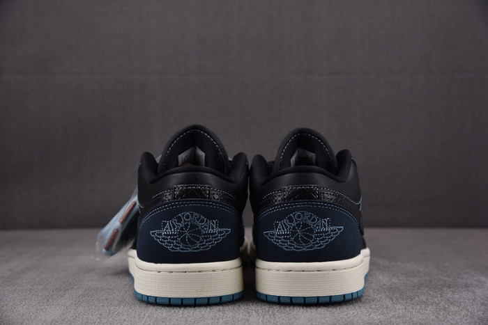 Jordan 1 Low SE Black Dark Obsidian Snakeskin (Women
