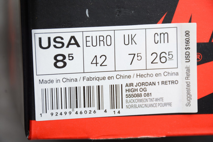 Air Jordan 1 Crimson Tint 555088-081