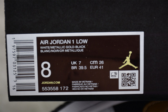 AIR JORDAN 1 LOW “GOLD SWOOSH” 553558-172
