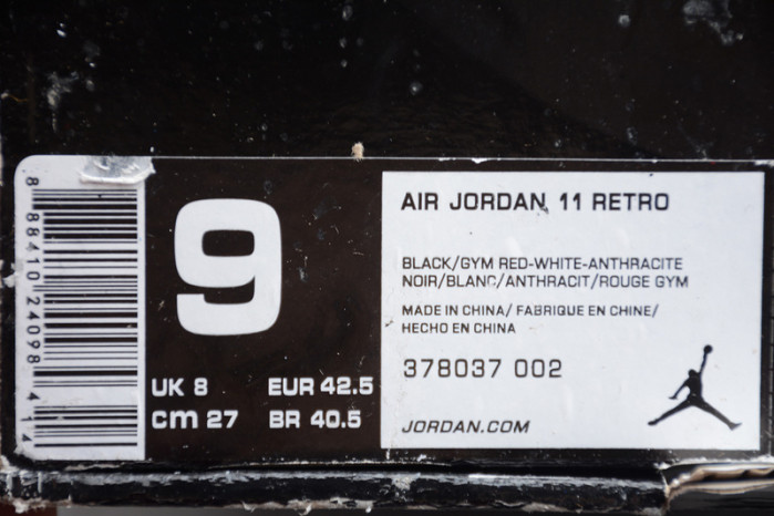 JORDAN 11 RETRO BP "72-10" black 378037-002