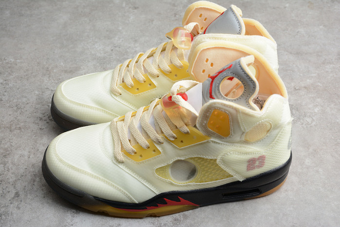 OFW Air Jordan 5 Sail Fire Red DH8565-100