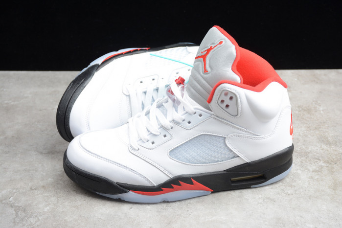 Air Jordan 5 Fire Red 2020 Silver Tongue DA1911-102